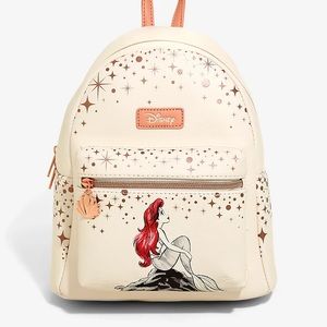 NWT The Little Mermaid Ariel Rose Gold Loungefly Mini Backpack